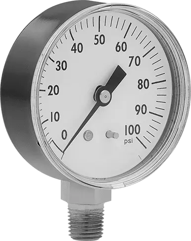 Single Scale Pressure Gauge with 304 Stainless Steel Case 1/4 NPT Male Bottom Connection, 2-1/2" Dial 