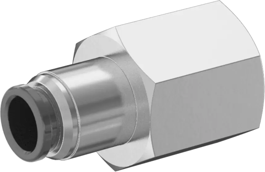 Push-to-Connect Tube Fitting for Air Straight Adapter, for 1/4" Tube OD x 1/4 NPT Female