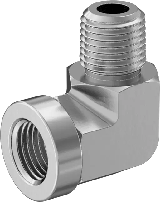 1/4 NPT Male x Female SS 90