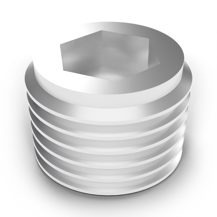 Hex Socket Pipe Plug, 1/4" NPTF Male