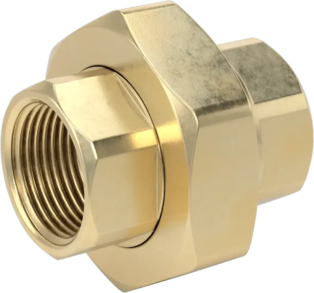 High-Pressure Brass Pipe Fitting Union Straight Connector, 1 NPTF Female
