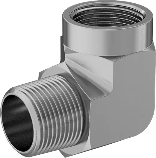 Extreme-Pressure Brass Threaded Pipe Fitting 90 Degree Elbow Adapter, 1 NPTF Female x Male