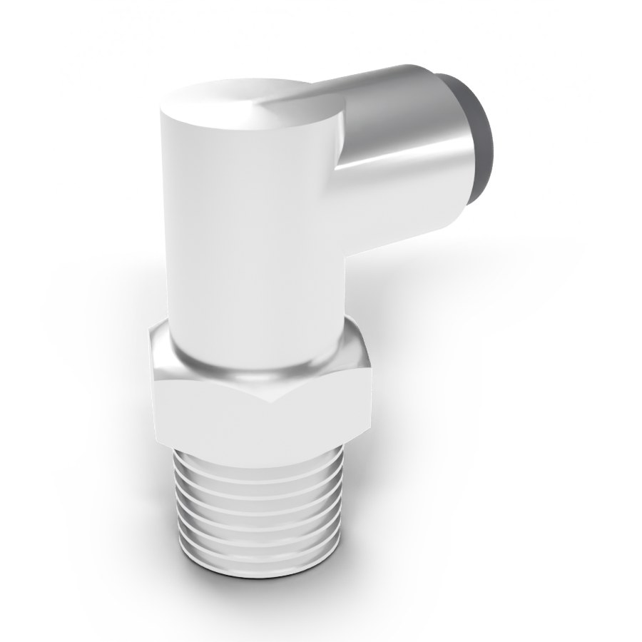 1/4" P2F 90 Degree Elbow x 1/4" Universal Thread, SS