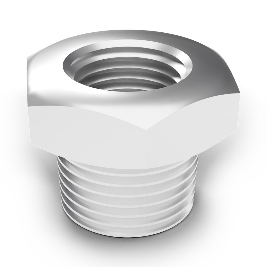 Hex Bushing, 3/8" MNPT x 1/4" FNPT, 316 SS