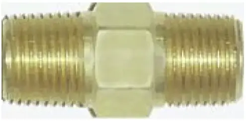 Hex Nipple, Brass, 1/2" MNPT x 1/2" MNPT