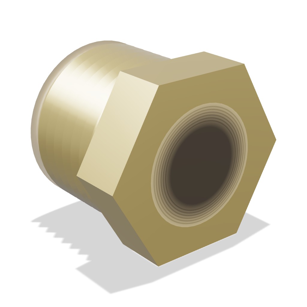 High-Pressure Brass Bushing, 1/2" MNPT x 3/8" FNPT, 1000 PSI