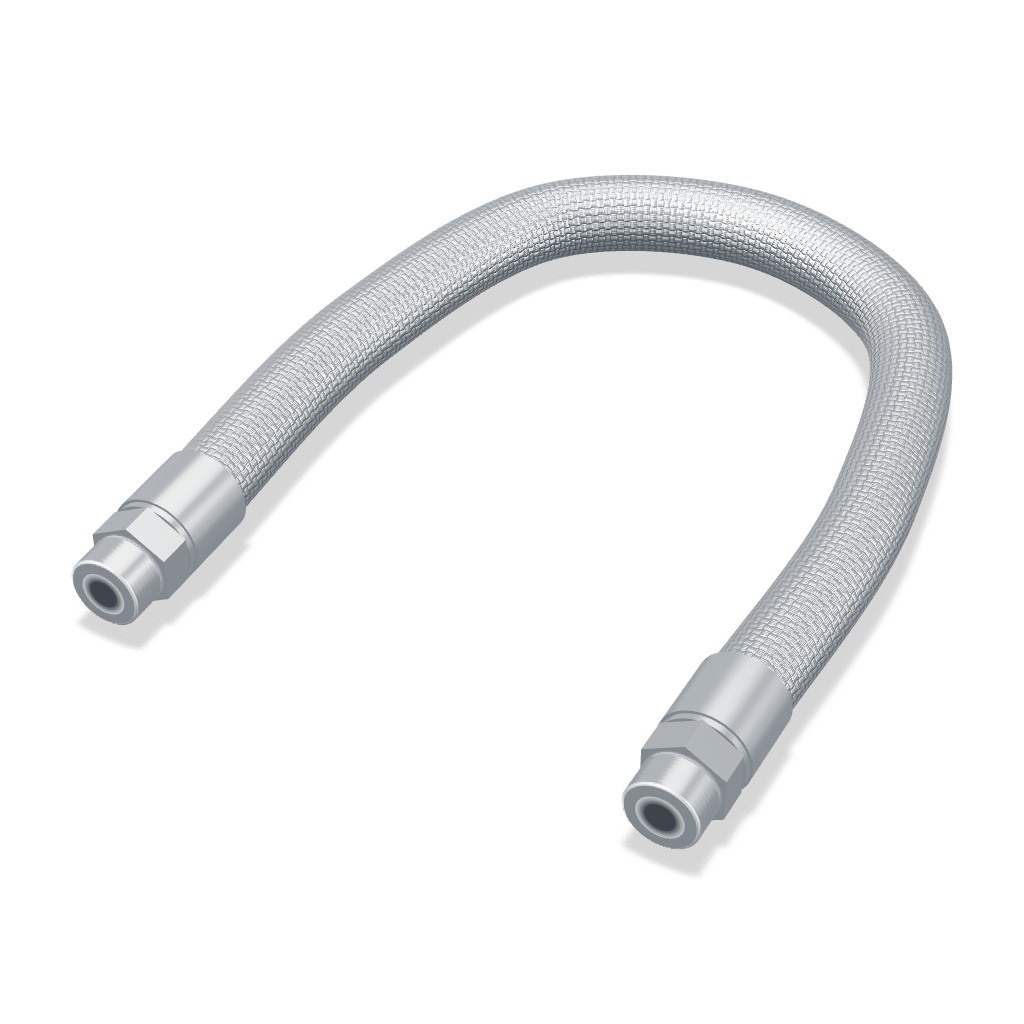 NVJ Flex Hose, 316 SS Double Braid, 3/4" MNPT x 3/4" MNPT, 2'