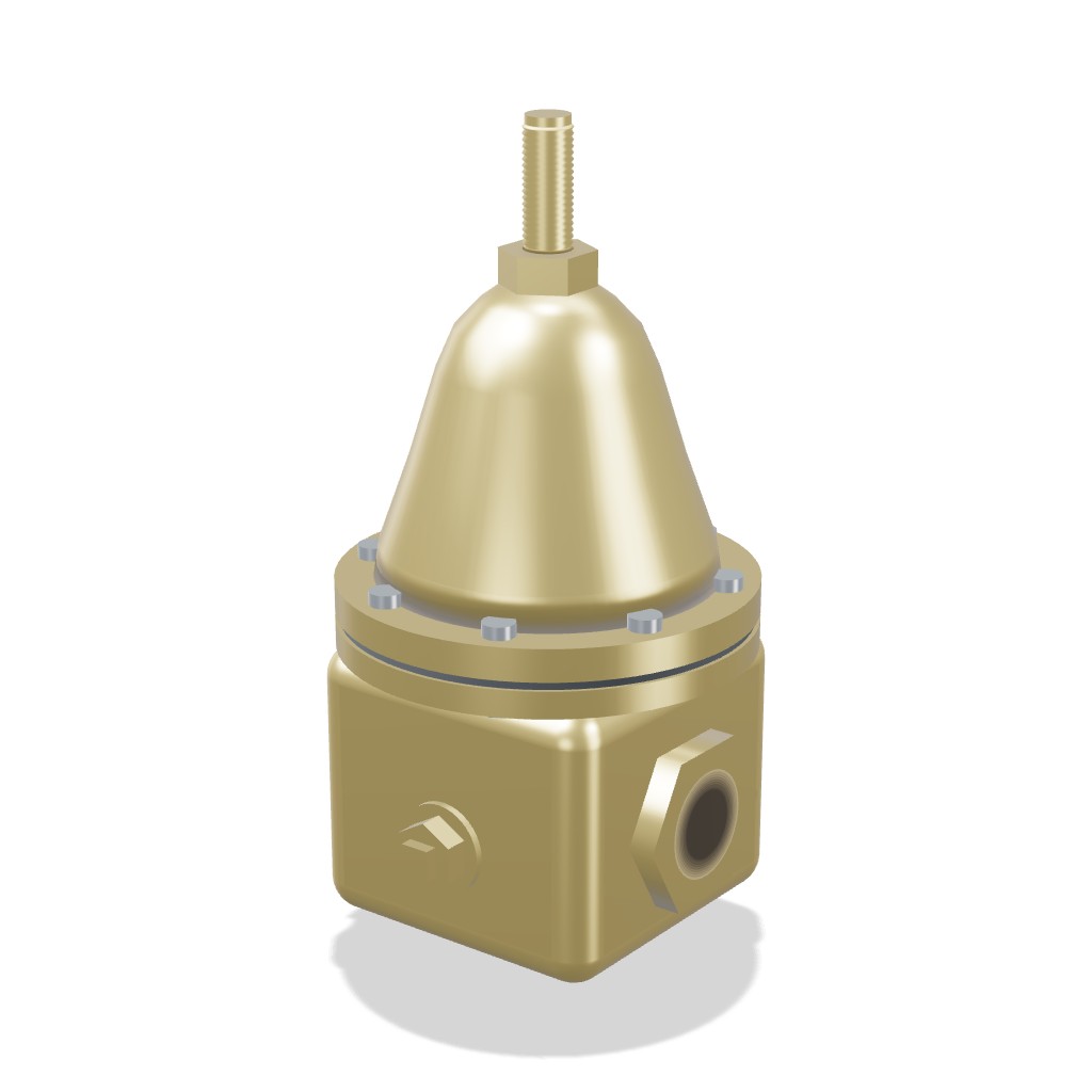 Gas Delivery Regulator, 1/2" FNPT, 50-135 psig Outlet, 580 psig Max Inlet, EPDM (Generant)