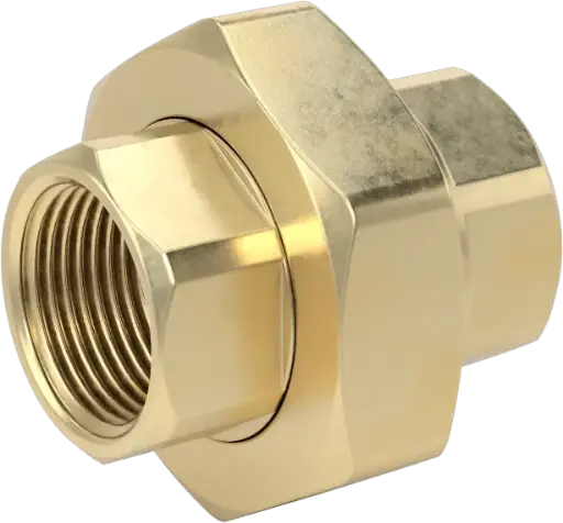 [816221193] High-Pressure Brass Pipe Fitting Union Straight Connector, 1 NPTF Female