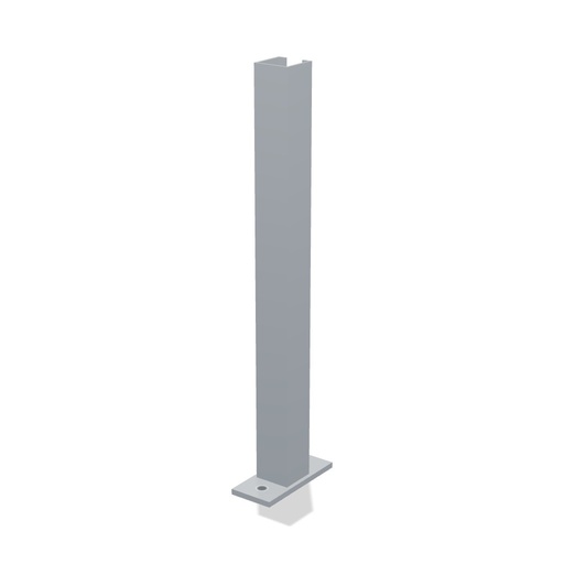 [191916] Strut Support Post with Base Plate, 1-5/8" Solid Channel, 304 SS, 18" Long