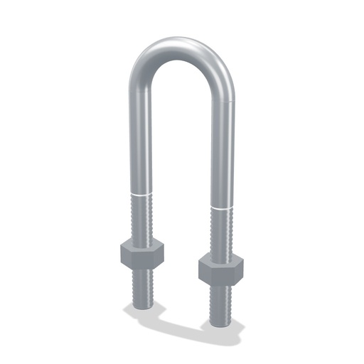 [1919212] U-Bolt for 3/8" Pipe, 304 SS, 1/4"-20, 2-1/4" High, with Nuts